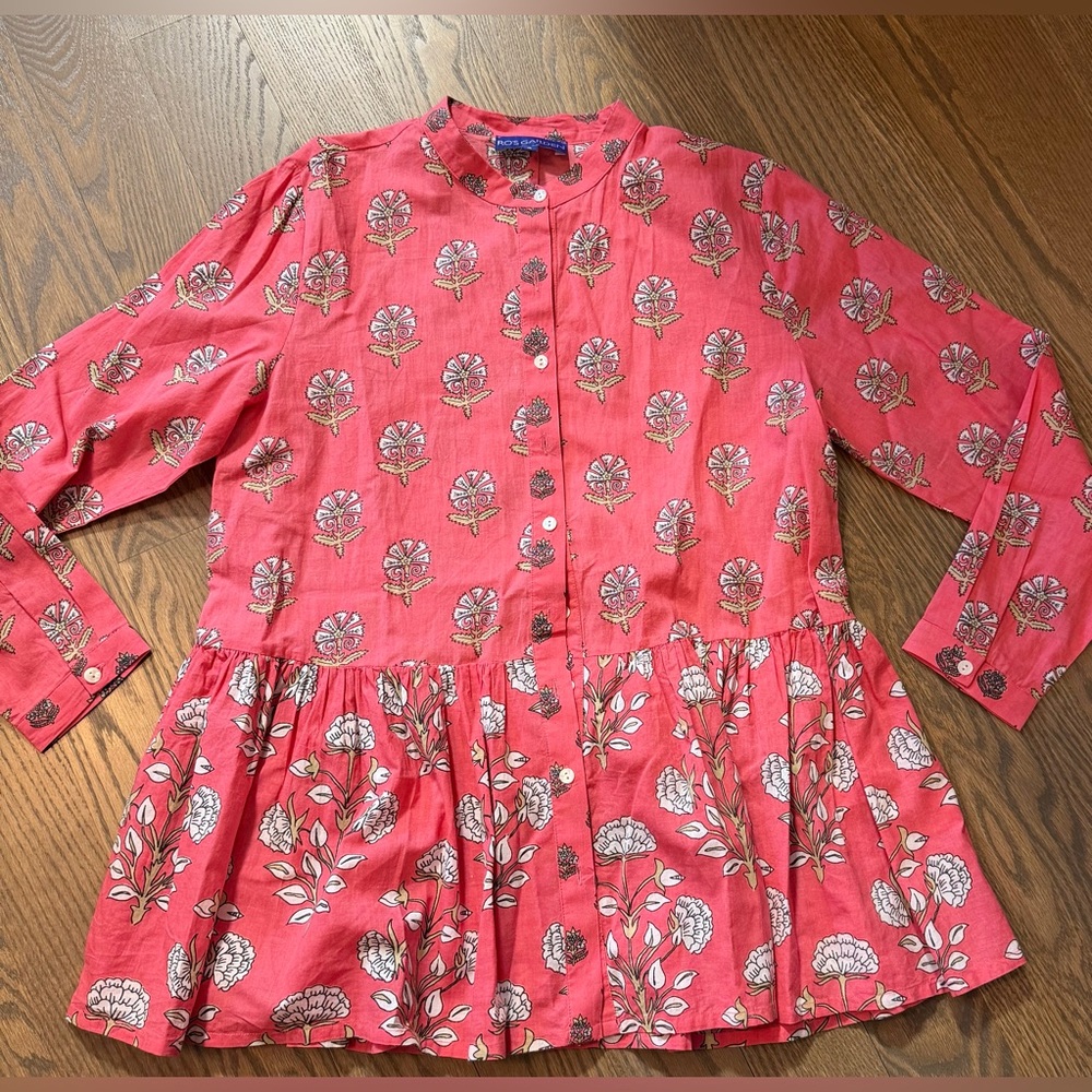Elegant Floral Red Blouse